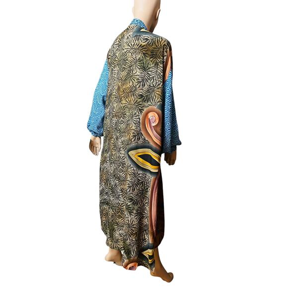 NEW Guru 100% Silk Upcycled Made in India from Vintage Saris One Size Fit M/L - Picture 6 of 16